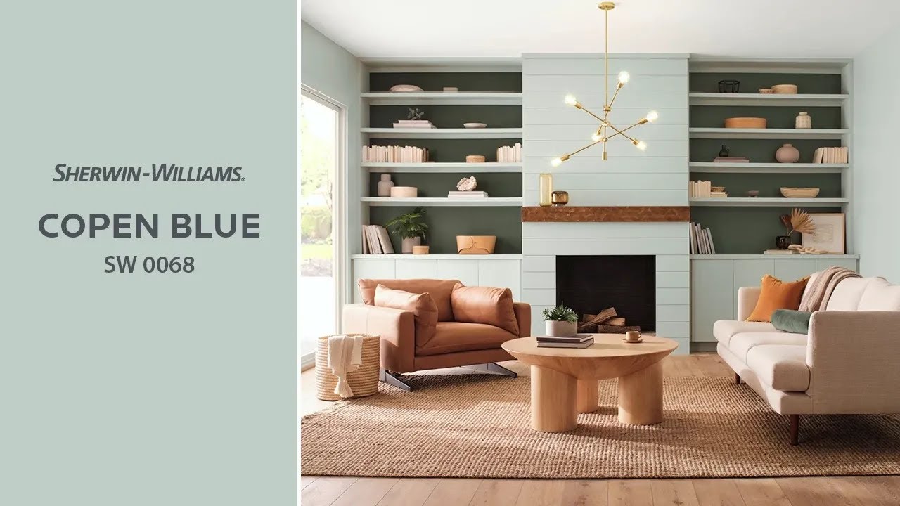 sherman-williams copen blue on kitchen wall